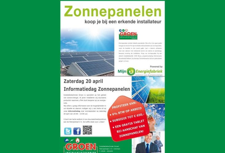 Informatiedag zonnepanelen 20 april