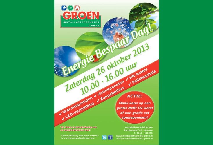 Energiebespaardag zaterdag 26 oktober